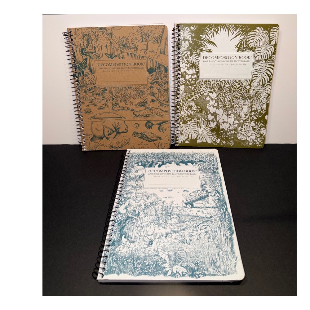 Michael Roger Decomposition Book Spiral Notebook Set 3pk Everglades Jaguar Gnome